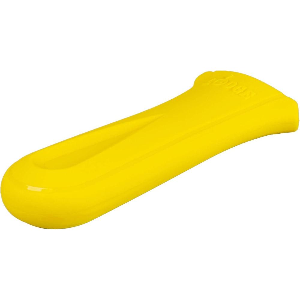 imageLodge Deluxe Silicone Hot Handle Holder  Dishwasher Safe Hot Handle Holder Designed for Lodge Cast Iron Skillets 9 Inches wKeyhole Handle  Reusable Heat Protection Up to 550  RedYellow