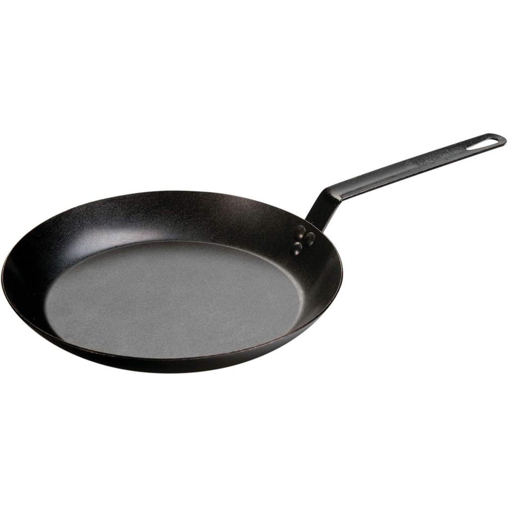 imageLodge PreSeasoned Carbon Steel Skillet Use in the Oven on the Stove on the Grill or Over a Campfire 10 Inch12 Inch