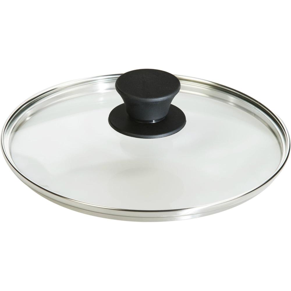 imageLodge Round Tempered Glass Lid  Versatile Glass Lid for 8 Inch Skillets and Pans  Dishwasher Safe and Oven Safe up to 400 8 Inch8 Inch