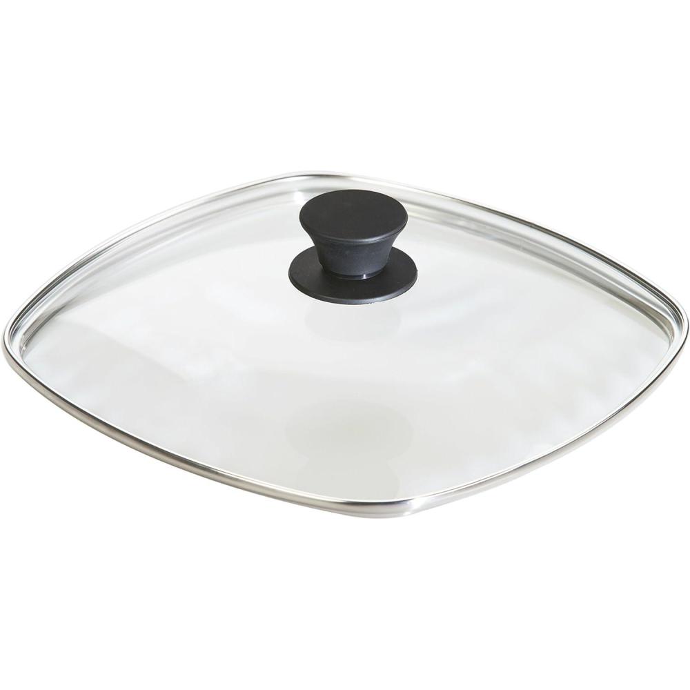 imageLodge Square Tempered Glass Lid Versatile Glass Lid for 105 Inch Skillets and Pans Dishwasher Safe 105 Inch105 Inch