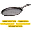 Lodge 10 x 7.5 Inch Cast Iron Oval Serving Griddle – Cast Iron Fajita Pan with Signature Teardrop Handle – Fajita Skillet for Use in the Oven, on the Stove, or on the Grill or Over a Campfire – Black(10 x 7.5 Inch)