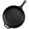 Lodge 10.25 Inch Cast Iron Skillet – Pre-Seasoned Frying Pan with Teardrop Handle – Oven, Stovetop, Grill & Campfire Use – Made in USA – Durable, Non-Toxic, Even-Heating Cookware – Black(15 Inch)
