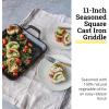 Lodge 11″ Cast Iron Square Griddle – Chef Collection – For Indoor & Outdoor Cooking – Superior Heat Retention – Durable Cast Iron – Seasoned Kitchen Griddle