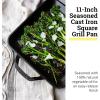 Lodge 11″ Cast Iron Square Grill Pan – Chef Collection – Pre-Seasoned Cast Iron Pan – Versatile Cooking – Indoor & Outdoor Use – Incredible Heat Retention