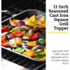 Lodge 11″ Cast Iron Square Grill Topper – Chef Collection – Made in the USA – Pre-Seasoned – For Indoor & Outdoor Cooking – Durable Grill Topper
