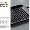 Lodge 11″ Cast Iron Square Grill Topper – Chef Collection – Made in the USA – Pre-Seasoned – For Indoor & Outdoor Cooking – Durable Grill Topper