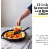 Lodge 12″ Cast Iron Skillet – Chef Collection – Perfect Sear – Ergonomic Handles – Superior Heat Retention – Cast Iron Cookware & Skillet