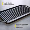 Lodge 19.5″ X 10″ Cast Iron Reversible Grillgriddle – Double Burner Griddle – Indoor & Outdoor Cooking – Superior Heat Retention – Reversible Grill Griddle – Made in the USA
