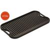 Lodge 20 x 10.44 Inch Pro-Grid Reversible Cast Iron Grill/Griddle – Double Burner Cookware, Pre-Seasoned, Non-Toxic, Made in USA, For Stovetop, Oven, Grill & Campfire