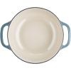Lodge 3 Quart Enameled Cast Iron Dutch Oven with Lid – Dual Handles – Oven Safe up to 500° F or on Stovetop – Use to Marinate, Cook, Bake, Refrigerate and Serve – Caribbean Blue(Storm Blue)