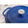 Lodge 3 Quart Enameled Cast Iron Dutch Oven with Lid – Dual Handles – Oven Safe up to 500° F or on Stovetop – Use to Marinate, Cook, Bake, Refrigerate and Serve – Caribbean Blue(Indigo)