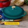 Lodge 3.6 Quart Enameled Cast Iron Oval Casserole With Lid– Dual Handles – Oven Safe up to 500° F or on Stovetop – Use to Marinate, Cook, Bake, Refrigerate and Serve – Island Spice Red(Lagoon Gradated)