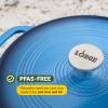 Lodge 3.6 Quart Enameled Cast Iron Oval Casserole With Lid– Dual Handles – Oven Safe up to 500° F or on Stovetop – Use to Marinate, Cook, Bake, Refrigerate and Serve – Island Spice Red(Caribbean Blue)