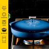 Lodge 3.6 Quart Enameled Cast Iron Oval Casserole With Lid– Dual Handles – Oven Safe up to 500° F or on Stovetop – Use to Marinate, Cook, Bake, Refrigerate and Serve – Island Spice Red(Caribbean Blue)