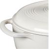 Lodge 4.5 Quart Enameled Cast Iron Dutch Oven with Lid – Dual Handles – Oven Safe up to 500° F or on Stovetop – Use to Marinate, Cook, Bake, Refrigerate and Serve – Island Spice Red(Oyster White)