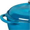 Lodge 4.5 Quart Enameled Cast Iron Dutch Oven with Lid – Dual Handles – Oven Safe up to 500° F or on Stovetop – Use to Marinate, Cook, Bake, Refrigerate and Serve – Island Spice Red(Cornflower Blue)