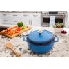Lodge 6 Quart Enameled Cast Iron Dutch Oven with Lid – Dual Handles – Oven Safe up to 500° F or on Stovetop – Use to Marinate, Cook, Bake, Refrigerate and Serve – Desert Sage(Blue)