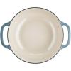 Lodge 6 Quart Enameled Cast Iron Dutch Oven with Lid – Dual Handles – Oven Safe up to 500° F or on Stovetop – Use to Marinate, Cook, Bake, Refrigerate and Serve – Desert Sage(Storm Blue)