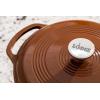 Lodge 6 Quart Enameled Cast Iron Dutch Oven with Lid – Dual Handles – Oven Safe up to 500° F or on Stovetop – Use to Marinate, Cook, Bake, Refrigerate and Serve – Desert Sage(Burnt Sienna)