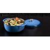 Lodge 6 Quart Enameled Cast Iron Dutch Oven with Lid – Dual Handles – Oven Safe up to 500° F or on Stovetop – Use to Marinate, Cook, Bake, Refrigerate and Serve – Desert Sage(Blue)
