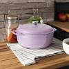 Lodge 6 Quart Enameled Cast Iron Dutch Oven with Lid – Dual Handles – Oven Safe up to 500° F or on Stovetop – Use to Marinate, Cook, Bake, Refrigerate and Serve – Desert Sage(Lilac)