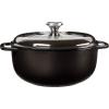 Lodge 6 Quart Enameled Cast Iron Dutch Oven with Lid – Dual Handles – Oven Safe up to 500° F or on Stovetop – Use to Marinate, Cook, Bake, Refrigerate and Serve – Desert Sage(Midnight Chrome)