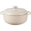 Lodge 6 Quart Enameled Cast Iron Dutch Oven with Lid – Dual Handles – Oven Safe up to 500° F or on Stovetop – Use to Marinate, Cook, Bake, Refrigerate and Serve – Desert Sage(Sandalwood)