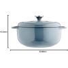 Lodge 6 Quart Enameled Cast Iron Dutch Oven with Lid – Dual Handles – Oven Safe up to 500° F or on Stovetop – Use to Marinate, Cook, Bake, Refrigerate and Serve – Desert Sage(Storm Blue)