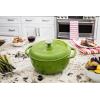 Lodge 6 Quart Enameled Cast Iron Dutch Oven with Lid – Dual Handles – Oven Safe up to 500° F or on Stovetop – Use to Marinate, Cook, Bake, Refrigerate and Serve – Desert Sage(Avocado)