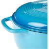 Lodge 6 Quart Enameled Cast Iron Dutch Oven with Lid – Dual Handles – Oven Safe up to 500° F or on Stovetop – Use to Marinate, Cook, Bake, Refrigerate and Serve – Desert Sage(Cornflower Blue)