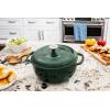 Lodge 6 Quart Enameled Cast Iron Dutch Oven with Lid – Dual Handles – Oven Safe up to 500° F or on Stovetop – Use to Marinate, Cook, Bake, Refrigerate and Serve – Desert Sage(Evergreen)