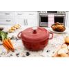 Lodge 6 Quart Enameled Cast Iron Dutch Oven with Lid – Dual Handles – Oven Safe up to 500° F or on Stovetop – Use to Marinate, Cook, Bake, Refrigerate and Serve – Desert Sage(Cranberry)