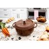 Lodge 6 Quart Enameled Cast Iron Dutch Oven with Lid – Dual Handles – Oven Safe up to 500° F or on Stovetop – Use to Marinate, Cook, Bake, Refrigerate and Serve – Desert Sage(Burnt Sienna)