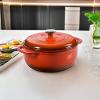 Lodge 6 Quart Enameled Cast Iron Dutch Oven with Lid – Dual Handles – Oven Safe up to 500° F or on Stovetop – Use to Marinate, Cook, Bake, Refrigerate and Serve – Desert Sage(Poppy)
