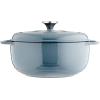 Lodge 6 Quart Enameled Cast Iron Dutch Oven with Lid – Dual Handles – Oven Safe up to 500° F or on Stovetop – Use to Marinate, Cook, Bake, Refrigerate and Serve – Desert Sage(Storm Blue)