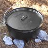 Lodge 6 Quart Pre-Seasoned Cast Iron Camp Dutch Oven with Lid – Dual Handles – Use in the Oven, on the Stove, on the Grill or over the Campfire – Black(10 Quart)