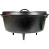 Lodge 6 Quart Pre-Seasoned Cast Iron Camp Dutch Oven with Lid – Dual Handles – Use in the Oven, on the Stove, on the Grill or over the Campfire – Black(10 Quart)