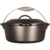 Lodge 7 Quart Pre-Seasoned Cast Iron Dutch Oven with Lid – Wire Bail Handle for Easy Transfer from Cooking Surface to Table – Use in the Oven, on the Stove, on the Grill or over the Campfire – Black(5 Quart)