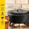 Lodge 7 Quart Pre-Seasoned Cast Iron Dutch Oven with Lid – Wire Bail Handle for Easy Transfer from Cooking Surface to Table – Use in the Oven, on the Stove, on the Grill or over the Campfire – Black(9 Quart)