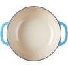 Lodge 7.5 Quart Enameled Cast Iron Oval Dutch Oven with Lid – Dual Handles – Oven Safe up to 500° F or on Stovetop – Use to Marinate, Cook, Bake, Refrigerate and Serve – Lilac(Caribbean Blue)