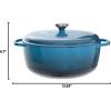 Lodge 7.5 Quart Enameled Cast Iron Oval Dutch Oven with Lid – Dual Handles – Oven Safe up to 500° F or on Stovetop – Use to Marinate, Cook, Bake, Refrigerate and Serve – Lilac(Blue)