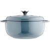 Lodge 7.5 Quart Enameled Cast Iron Oval Dutch Oven with Lid – Dual Handles – Oven Safe up to 500° F or on Stovetop – Use to Marinate, Cook, Bake, Refrigerate and Serve – Lilac(Storm Blue)