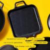 Lodge BOLD 12 Inch Seasoned Cast Iron Griddle, Design-Forward Cookware(Square Griddle with Loop Handles)