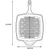 Lodge Cast Iron Grill Pan, Square, 10.5 Inch(10.5-Inch Grill Pan)