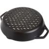 Lodge Pre-Seasoned Cast Iron Round Grilling Pan – Use on the Grill – Grilling Pan Designed to Protect Food from Falling Through the Grate – Cast Iron 12 Inch(12 Inch)