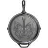 Lodge 12 Inch Dolly Parton Pre-Seasoned Cast Iron Stamped Skillet – Signature Teardrop Handle – Use in the Oven, on the Stove, on the Grill, or Over a Campfire, Black