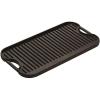 Lodge 20 x 10.44 Inch Pro-Grid Reversible Cast Iron Grill/Griddle – Double Burner Cookware, Pre-Seasoned, Non-Toxic, Made in USA, For Stovetop, Oven, Grill & Campfire