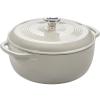 Lodge 3 Quart Enameled Cast Iron Dutch Oven with Lid – Dual Handles – Oven Safe up to 500° F or on Stovetop – Use to Marinate, Cook, Bake, Refrigerate and Serve – Caribbean Blue(Oyster)