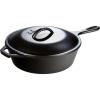 Lodge 3 Quart Pre-Seasoned Cast Iron Deep Skillet with Lid