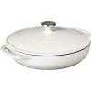 Lodge 3.6 Quart Enameled Cast Iron Oval Casserole With Lid– Dual Handles – Oven Safe up to 500° F or on Stovetop – Use to Marinate, Cook, Bake, Refrigerate and Serve – Island Spice Red(Oyster White)